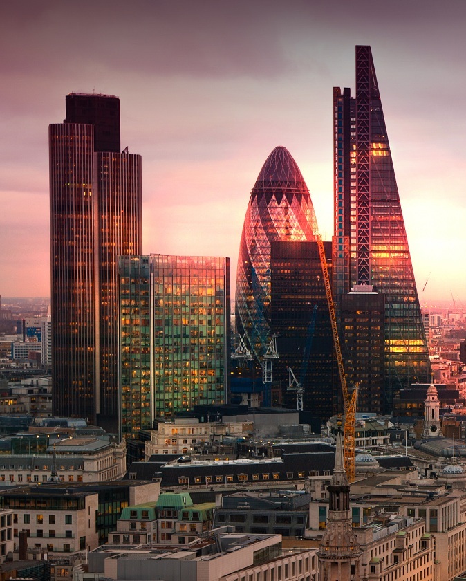 LONDON, UK - JANUARY 27, 2015: City of London, business and bank